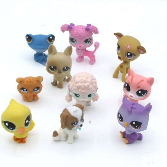 Lot Of 10 Littlest Pet Shop Figures Poodle Frog Chihuahua Bird & More I - Picture 1 of 1